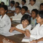 Education in Cambodia - students laughing and smiling in class