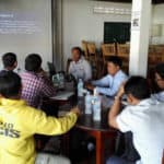 Samet Pho conducts a meeting at Phare Ponleu Selpak