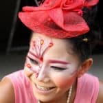 Vannara Nov smiling in costume and make-up - Phare Circus - Siem Reap Cambodia