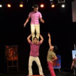 Phare Circus performers make human tower in the show "Sokha"