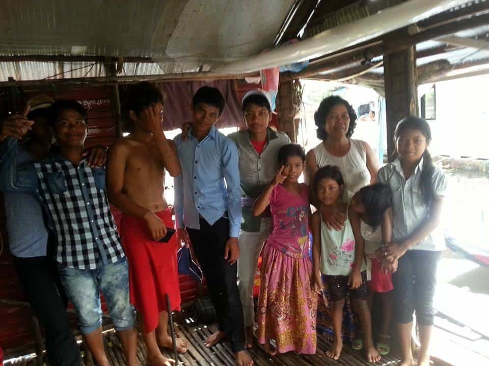 Phare Circus staff Kimhak Hun with his family - Puok District, Siem Reap