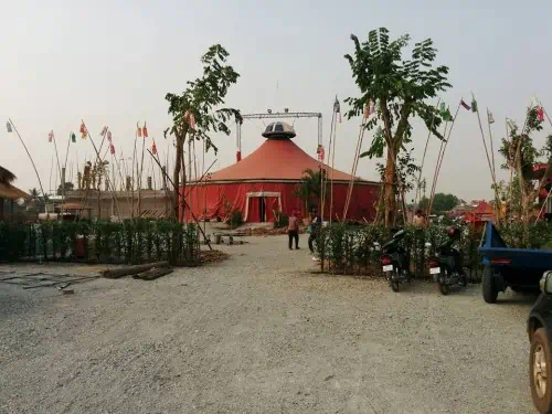 Phare Circus big top new location setting up, Siem Reap, Cambodia