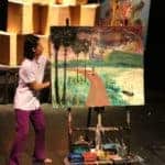 Phare Circus visual artist Robit Pen live painting in "Sokha" performance