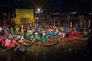 Cambodian water festival - boats for the races
