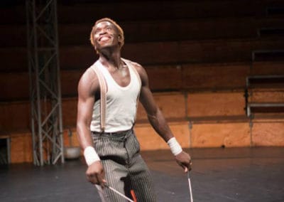 Phare Circus show "The Adventure": circus performer doing Diabolo