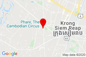 Google Maps screenshot showing location of Phare Circus Siem Reap