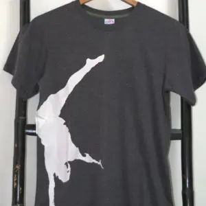 Phare Boutique shop t-shirt - handstand - white print on gray