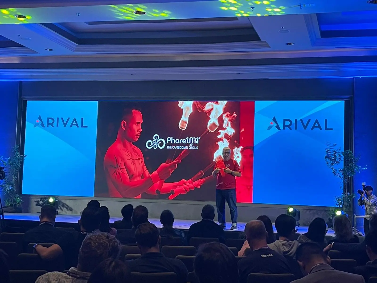 Craig Dodge presenting Phare at Arival travel conference in Bangkok